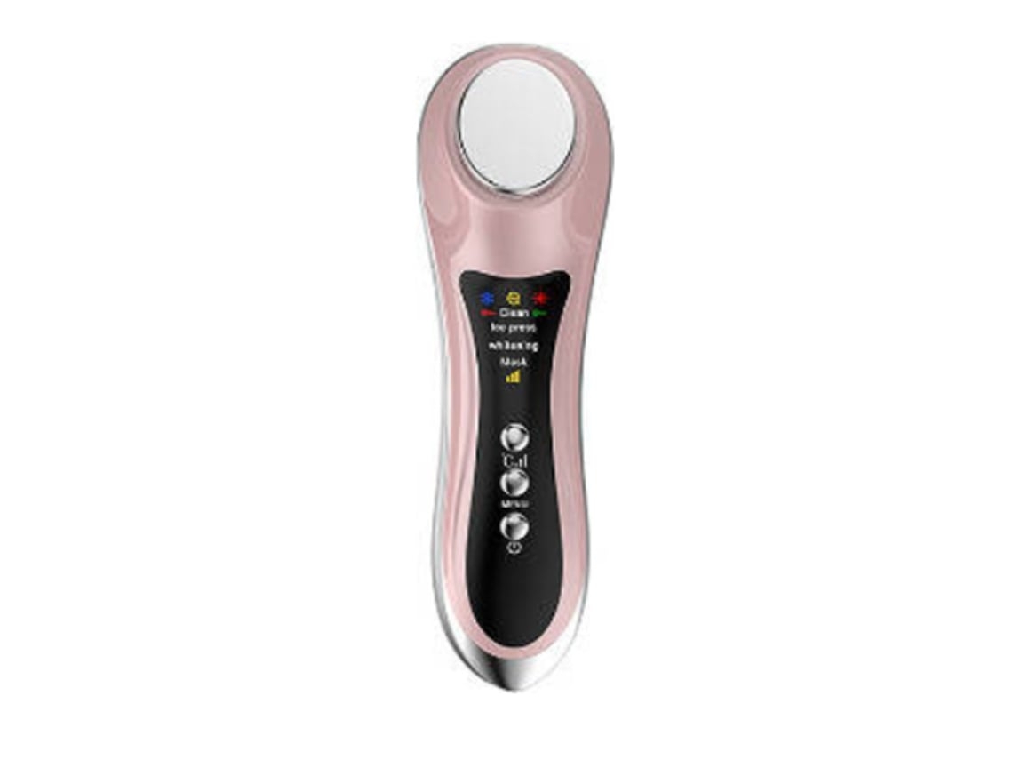 Massageador Facial 4 Em 1 Quente E Frio Com Ultra Som E Calor/frio E Iônicorosa Ouro Yunzii