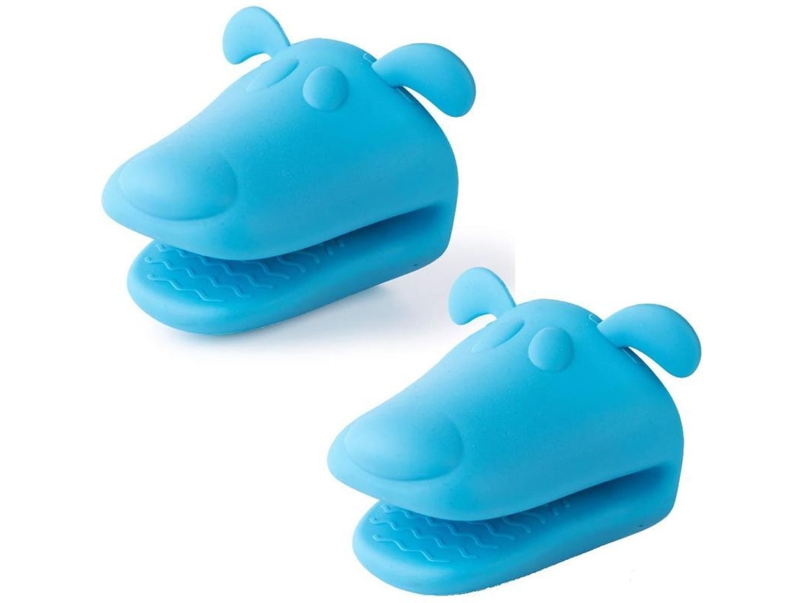2026 luvas de Forno Mini de Silicone Sem Bpa Resistentes Ao Calor para Cozinha 2 Peças Azuis
