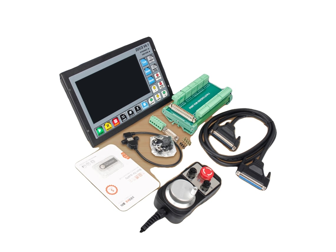 Controlador Cnc Ddcs V4.1 Com Tela De 7 Polegadas E Suporte A 3/4 Eixos