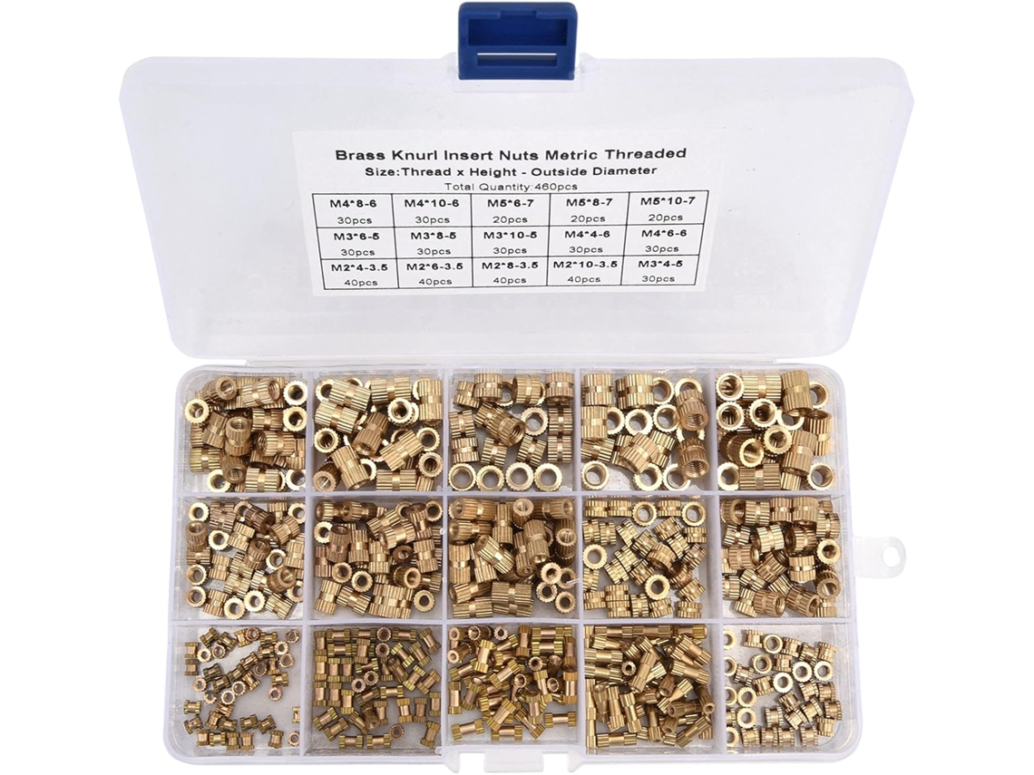 Kit De 460 Peças Insertos Roscados Naroote Com Porcas Latão Para
