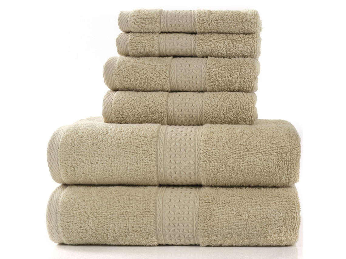 Conjunto De Três Toalhas De Banho Em Puro Algodão, Grossas, Macias E Altamente Absorventes, Na Cor Marrom. Siurn