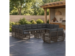 Vidaxl Conjunto De Sofá De Jardim 13 Unid. Cinza E Cinza Escuro