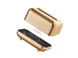 Caixa dispensadora de papel facial com mola interna design anti derrapante champagne gold S/MARCA