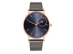 Reloj De Moda Para Parejas Con Correa De Malla Dial Redondo Cuarzo Unisex