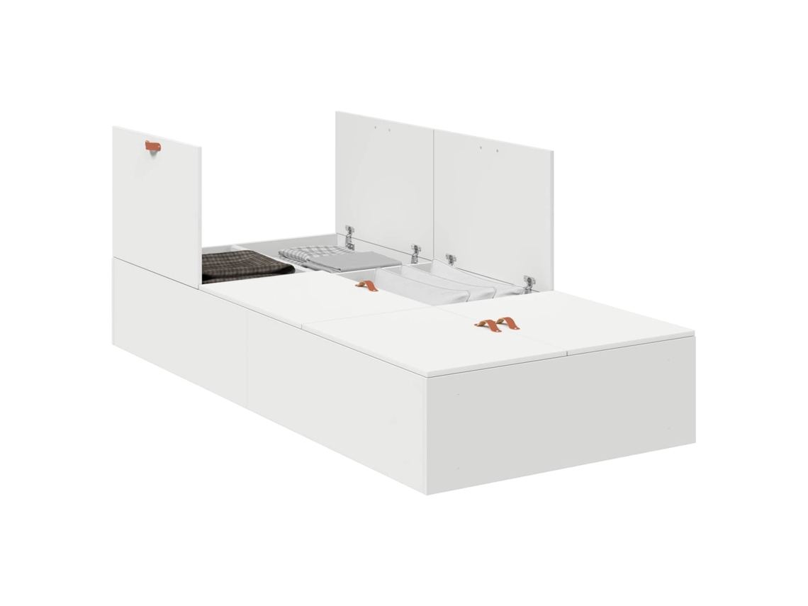 Estrado de Cama com Arrumação Branco 90 X 200 Cm MAISON EXCLUSIVE
