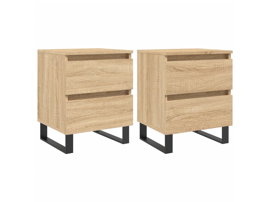 Bedside Cabinet, Bedside Cabinets Vidaxl Marrom Madeira Processada (n/a)