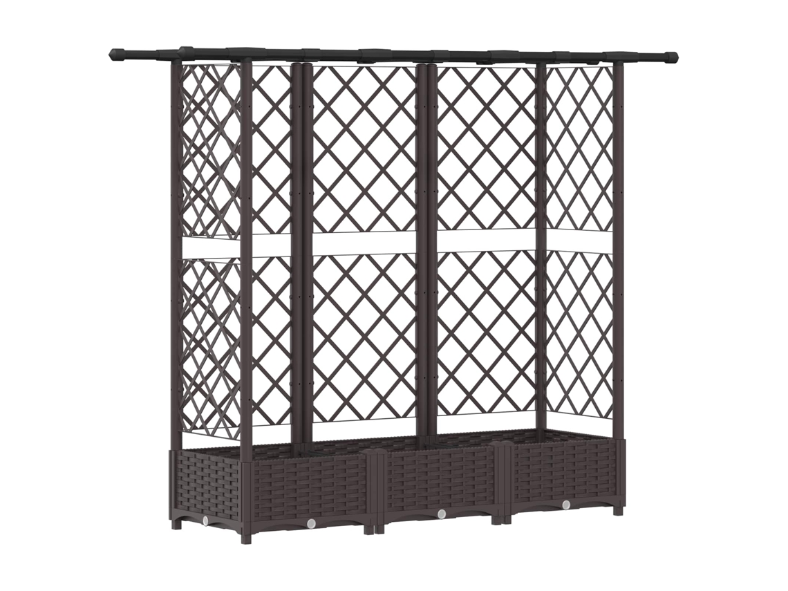 Conjunto 1 Canteiro De Jardim Elevado Vidaxl Castanho Polipropileno (164 X 40 X 121 Cm)