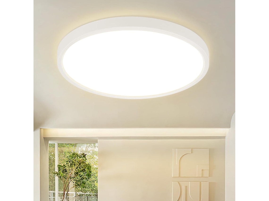 Nettlife Candeeiro De Teto Led Do Casa De Banho Candeeiro De Teto Ø30 Cm Lâmpada Do Quarto Redonda Branca 24 W Lâmpada Do Corredor 3000 K