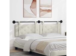 Vidaxl Cabeceira Suspensa Com Luz Led Creme Veludo
