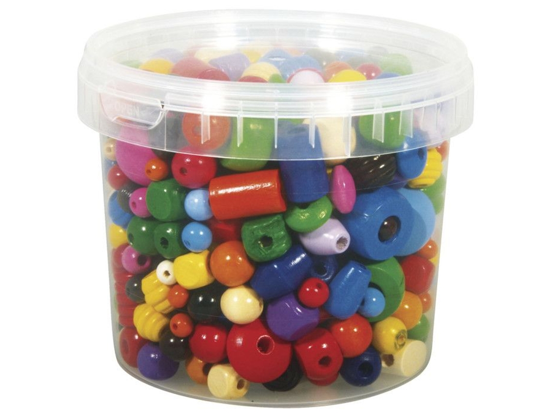 Perlas De Madeira Multicoloridas 4 A 16 Mm Caixa 380 G Rayher
