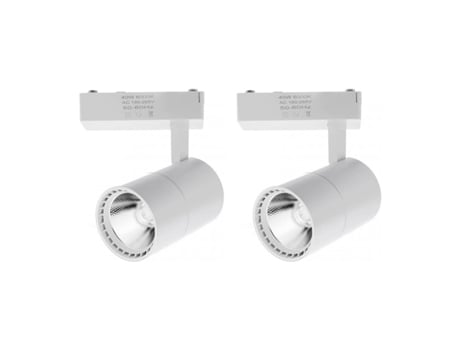 2X Spotlight Teto Led Rail 40W Luz Fria 6000K 2700 Lúmens 220V 50-60Hz Monofásico Alumínio Branco JANDEI
