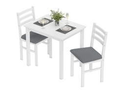 Conjunto Jantar 3p, Mesa + 2 Cadeiras, Mdf, Branco, Compacto.-pt