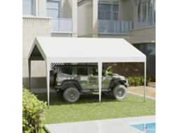 Cobertura Desmontável 4x4m Branca Com Toldo Anti-uv, Resistente A Chuva E Vento, Ideal Para Carros, Casamentos E Festas