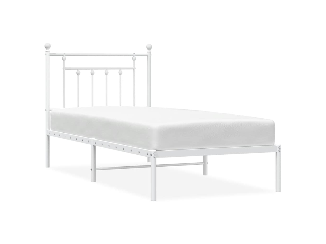 Bed Frame, Bed Frames Vidaxl Branco Aço (90 X 200 Cm)