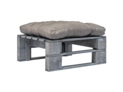 Otomana De Paletes Com Almofadã£o Cinzento Madeira Cinzenta DKD HOME DECOR