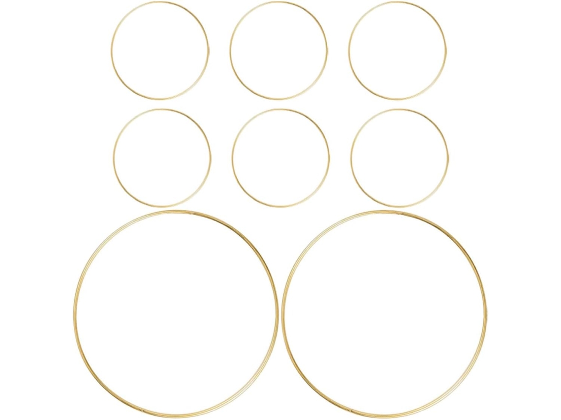 Conjunto De 8 Brincos De Argola Dourados De 25 Cm (9,82 Polegadas)
