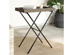 Vidaxl Mesa Bandeja Dobrável 65x40x75 Cm Vime Pe Cinzento