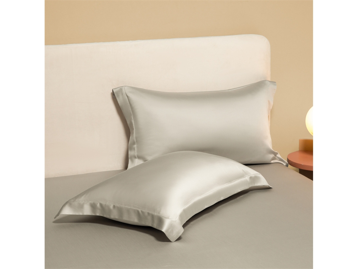 2 Fronhas de Algodão Laváveis para Quarto Cinza Esmaltado EVELTEK 48x74cm