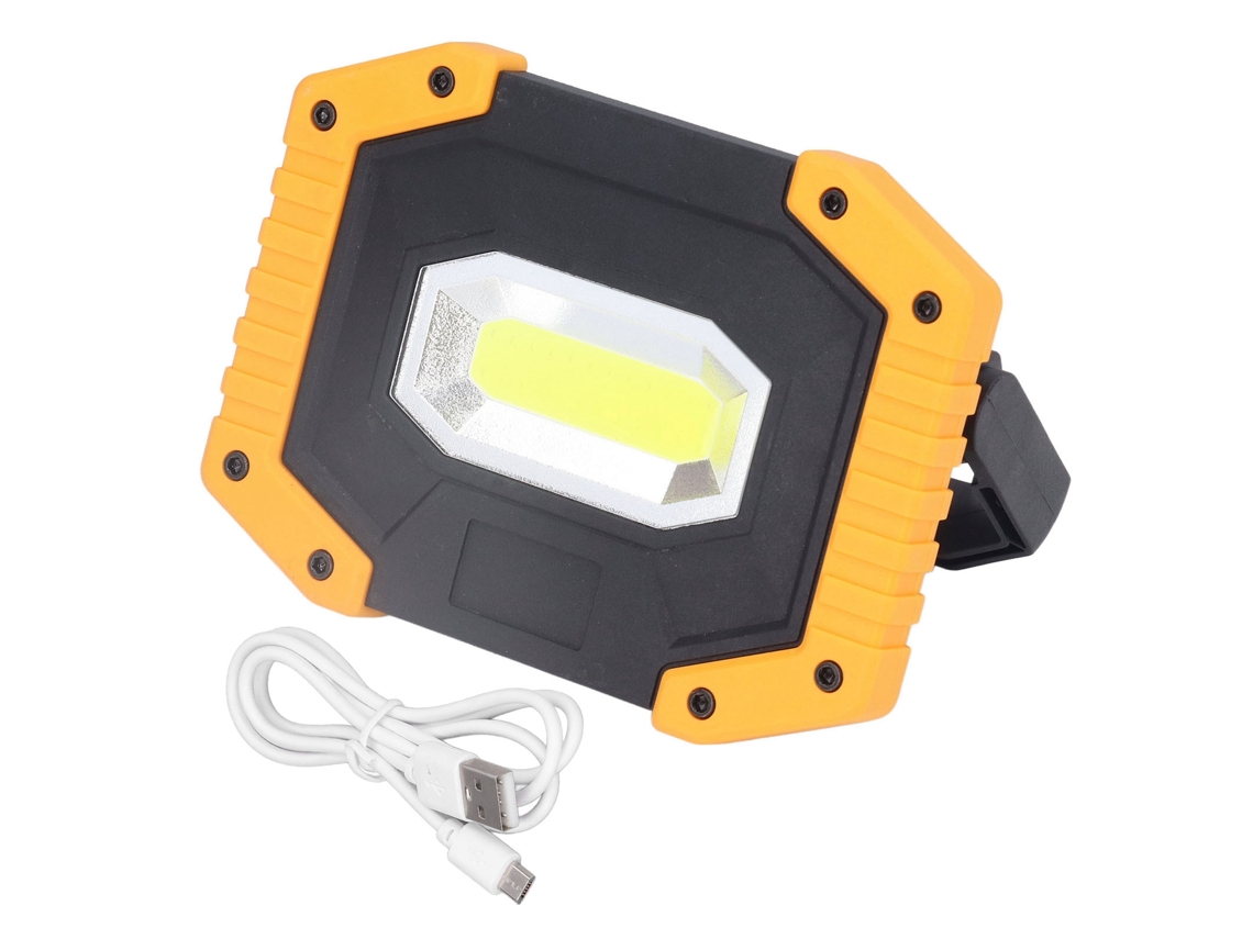 Lanterna de Trabalho Cob Portátil, Carregável Usb, 3 Modos, Ip66, com Suporte Rotativo 180° | S/MARCA