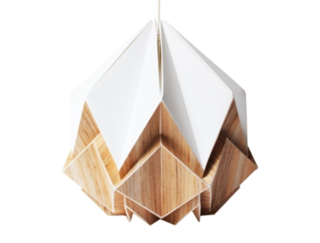 Candeeiro de teto HANAHI em Origami feito à mão em Papel e Ecowood