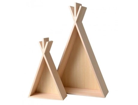 2 prateleiras de madeira Tipi - 45 e 26 cm Artemio