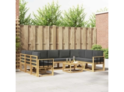 Vidaxl Conjunto De Sofás Para Exterior 10 Pcs Branco E Antracite
