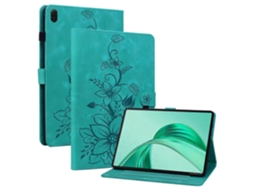 Capa De Couro Para Tablet Honor Pad X8a Com Estampa De Flor De Lírio E Compartimentos Para Cartões Slowmoose