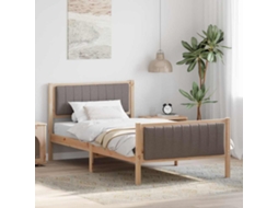Vidaxl Estrutura Da Cama Com Cabeceira Marrom E Taupe 100 X 200 Cm