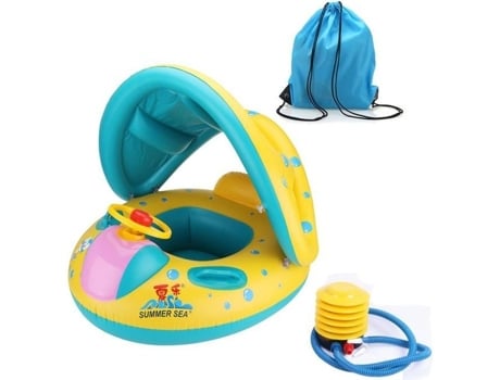 Pára-Sol Banheira Bóia para Bebê Assento Inflável Bóia Para-Sol Carro Barco Nadar Piscina Nadar CODREAM