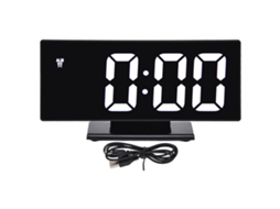 Relógio Despertador Digital Com Tela Espelhada Led, Carregamento Usb, Ajuste Automático De Brilho, Ideal Para Quarto E Escritório -aquaforge