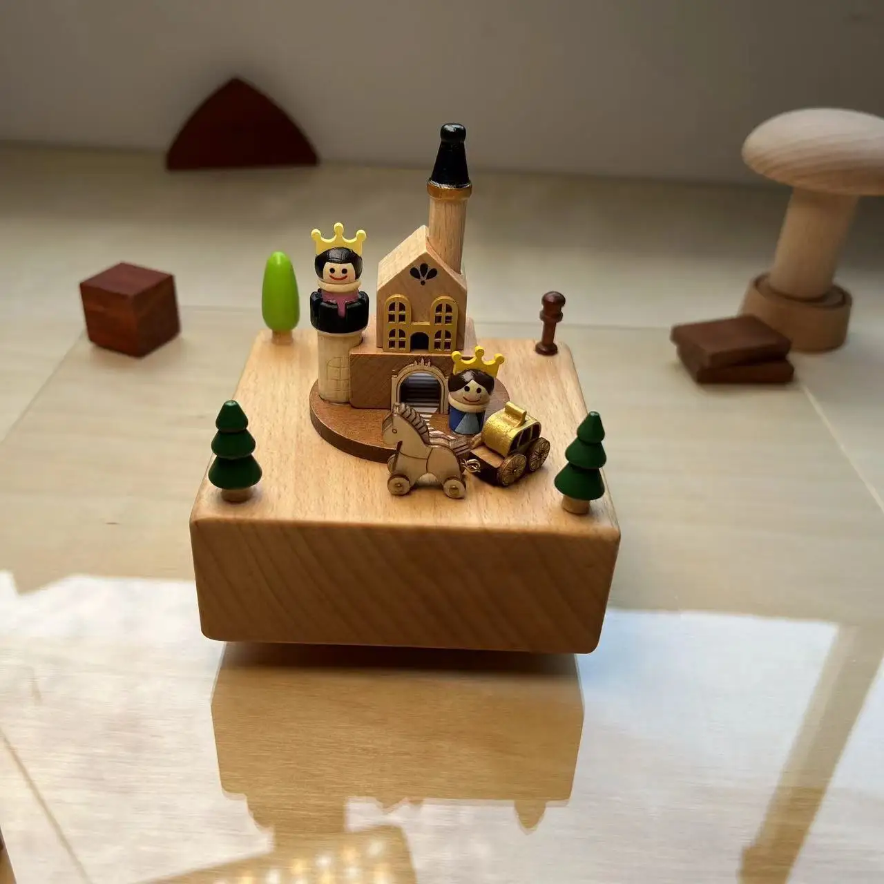 Caixa de Música Giratória de Madeira Feita À Mão, Pode Ser Usada como Decoração de Mesa em Casa, Presente Perfeito. MDUG (estilo 7)