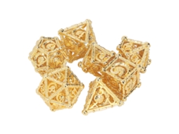 Primerox conjunto de Dados Poliédricos Ocos de Cobre com Design Exquisito para Jogos de Tabuleiro (7pcs)