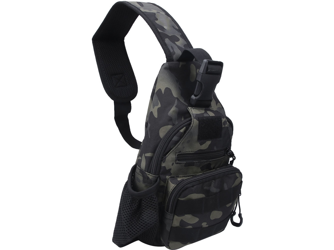 Mochila Torácica Oxford Usb Camuflagem Verde Outdoor