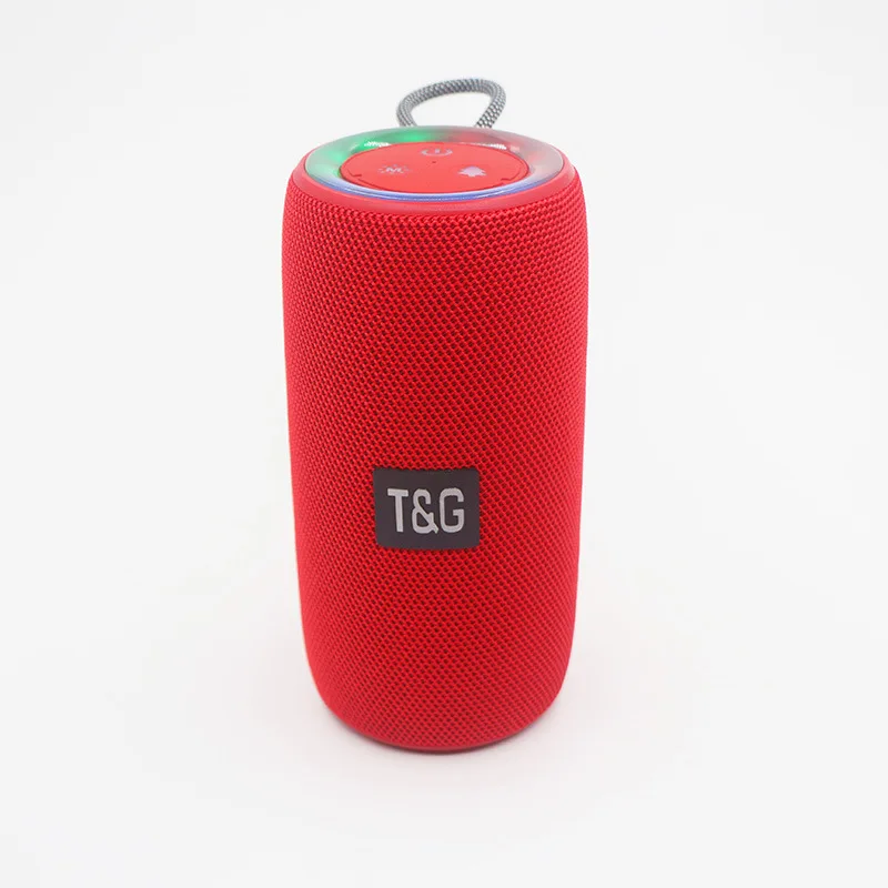 Mini Alto falante Cilíndrico À Prova Dágua para Viagens, Esportes, Festas, Uso Doméstico, Reprodutor de Música com Som Surround MDUG (vermelho)