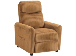 Poltrona Relax Reclinável Manual Estofada Em Veludo Com Apoio Para Pés 73x86x100 Cm Marrom