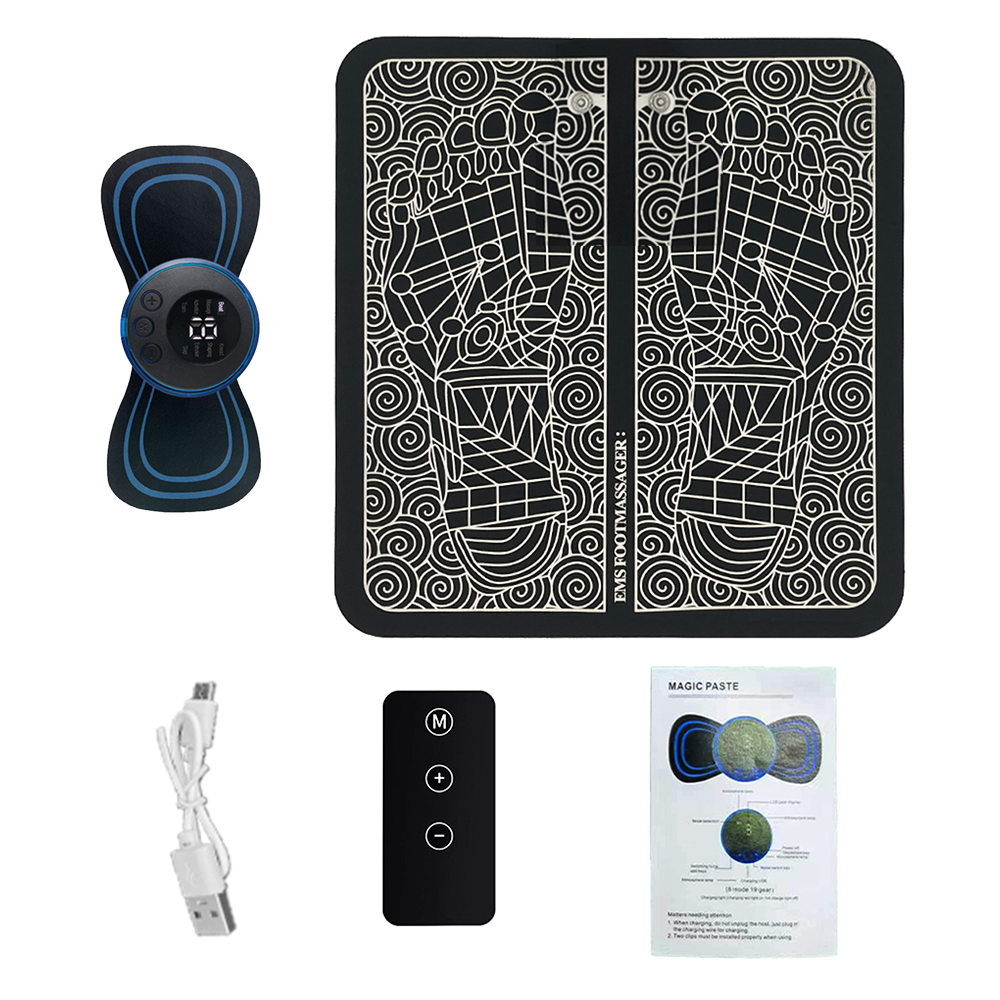 Tapete de Massagem Elétrico para os Pés com Kit de Massagem Portátil para o Pescoço MDUG