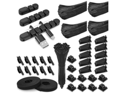 Kit Organizador De Cabos Com 139 Peças, Material Pet