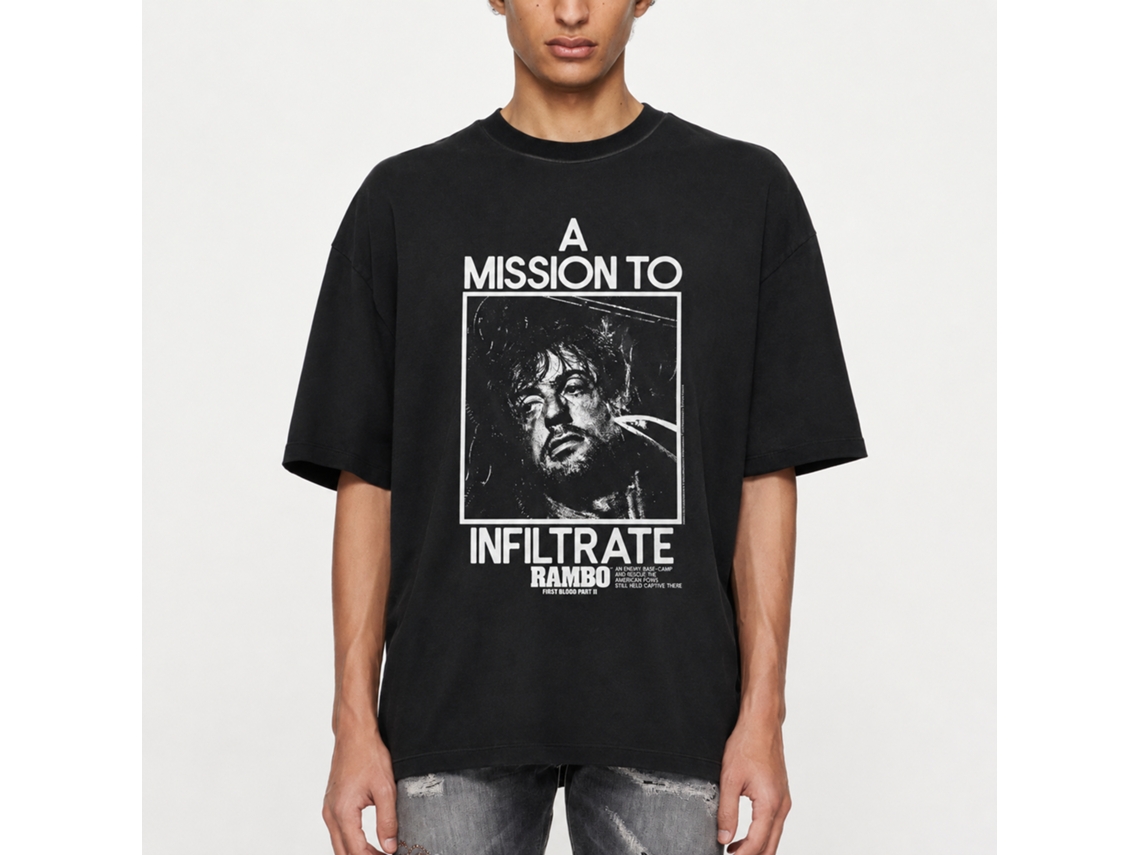 Rockinstone Rambo Infiltrate Graphic T-shirt Size:xl