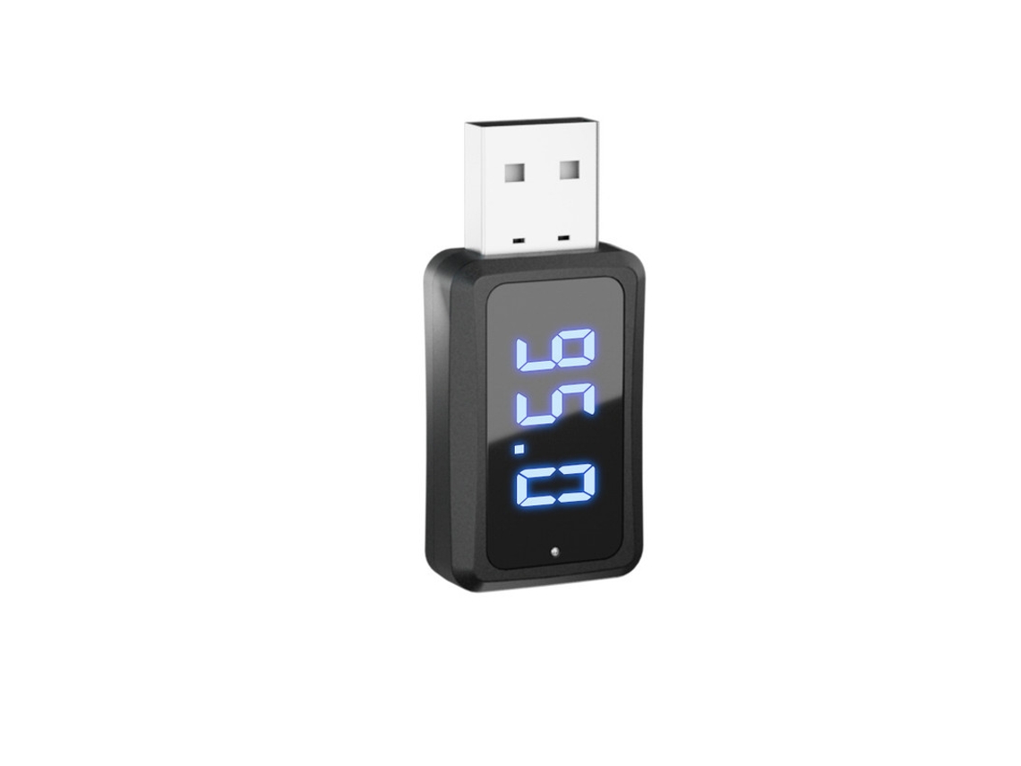 Transmissor Fm YIZHOOD Fm02 Bluetooth 5.3 Handsfree Call Mini Usb Adaptador Sem Fio Auto Audio com Display Led para Rádio Fm Automotivo Preto
