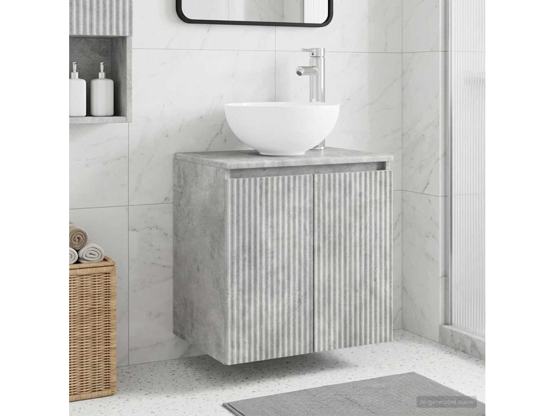 Vidaxl Vaidade Com Pia Suspensa Cinzento Cimento 49,5 X 41 X 64,5 Cm