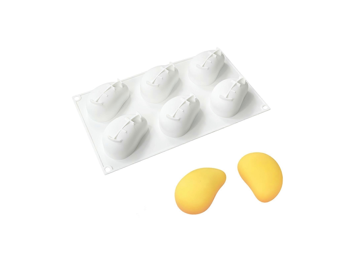 Conjunto De 6 Formas Consecutivas De Silicone De Qualidade Alimentar Em Formato De Manga 3d, Perfeitas Para Fazer Sobremesas, Mousses, Gelatinas E Sor
