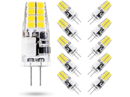 10 Lâmpadas Led G4 3w, 6000k, Branco Frio, Correspondente À Lâmpada Halógena G4 De 35w, Ca/cc 12v, 300 Lúmens, Não Regulável Brilvibera