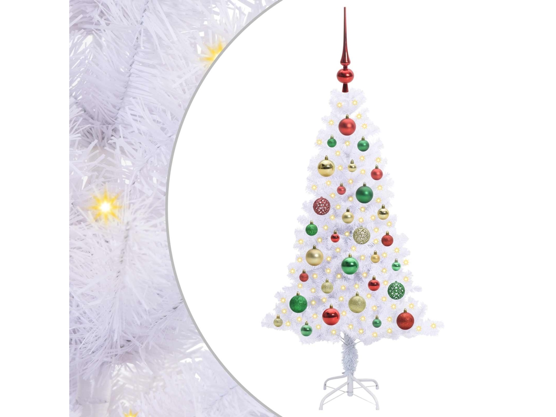 Conjunto 1 Árvore De Natal Artificial Vidaxl Branco Pvc (120 Cm)