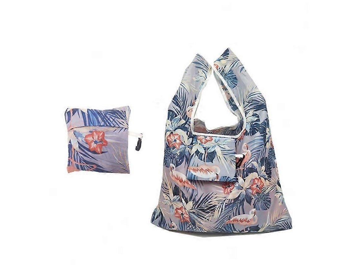 Bolsa Dobrável Vogue Para Guardar Flores, Sacola De Compras, Bolsa Feminina Portátil Da Moda Com Estampa De Flamingo, Reutilizável E De Grande Ca