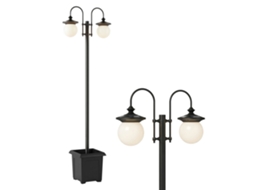 Candeeiro Solar Abs, Aço Inoxidável Cor Preto 53,5x30x182 cm Outsunny