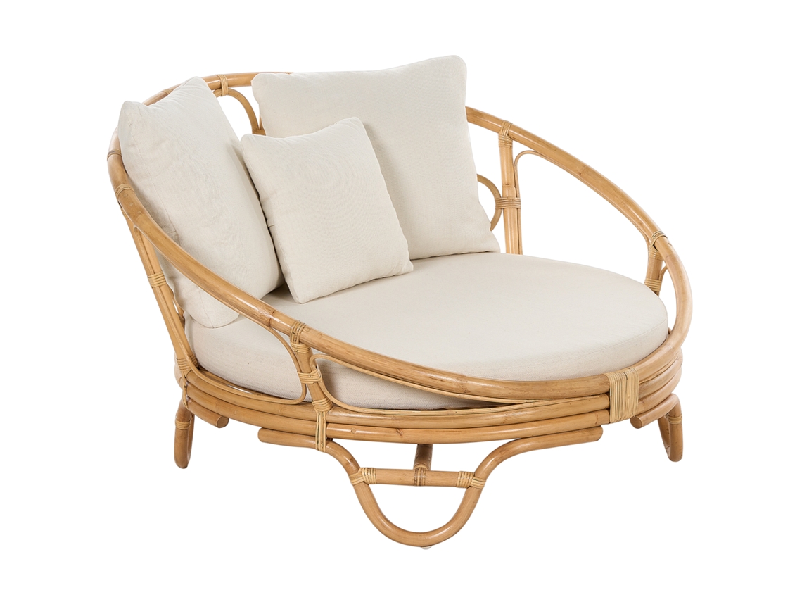 Cama de exterior estilo boho BELIANI Rossano de Rattan/vime Natural 112x110x71