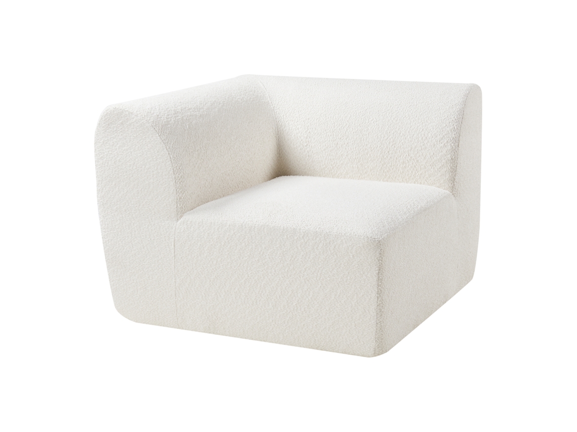 Módulo De Canto Do Sofá Hurvas Bouclé Branco Creme [EN.CASA]
