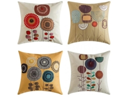 Capas Rebe-Cross em algodão macio com forro, 45x45 cm, conjunto de 4 peças para decoração de casa.