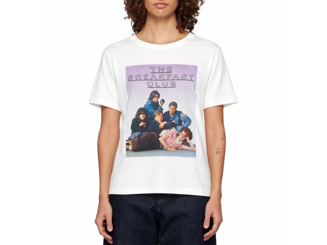 Rockinstone Breakfast Club Movie Outline Logo White Adult T-shirt Size:l
