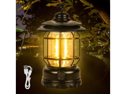 Lâmpada Led Para Acampamento, Recarregável Por Usb, Vintage, Regulável, Branca Quente Aquaforge